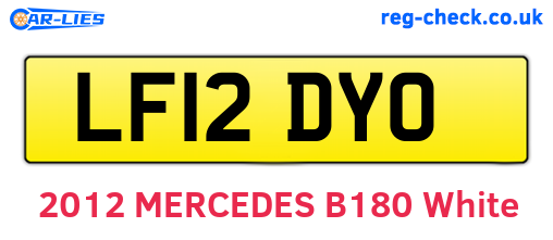 LF12DYO are the vehicle registration plates.