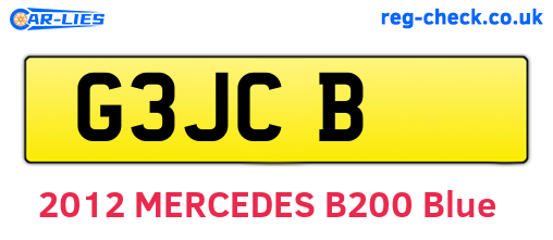 G3JCB are the vehicle registration plates.