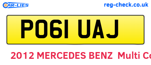 PO61UAJ are the vehicle registration plates.