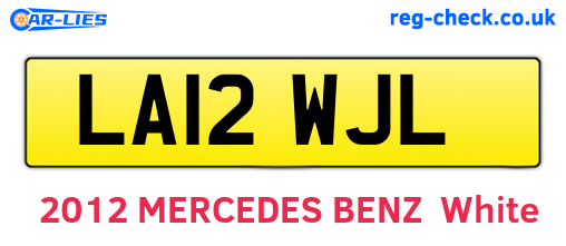 LA12WJL are the vehicle registration plates.