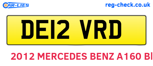 DE12VRD are the vehicle registration plates.