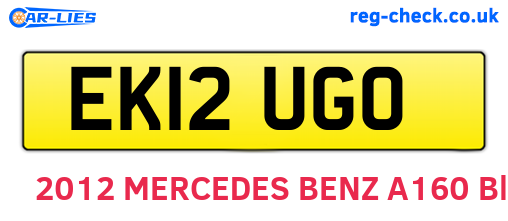 EK12UGO are the vehicle registration plates.