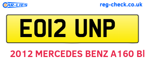 EO12UNP are the vehicle registration plates.