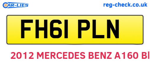FH61PLN are the vehicle registration plates.