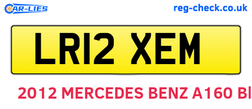 LR12XEM are the vehicle registration plates.