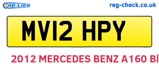 MV12HPY are the vehicle registration plates.