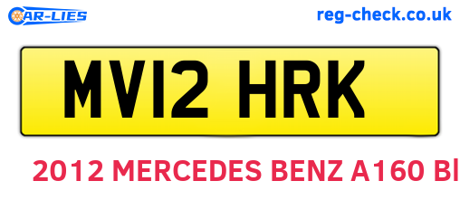 MV12HRK are the vehicle registration plates.