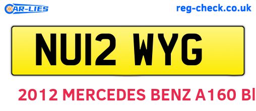 NU12WYG are the vehicle registration plates.