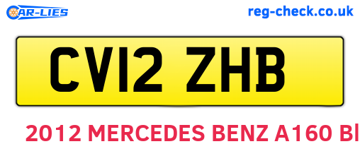 CV12ZHB are the vehicle registration plates.