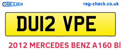 DU12VPE are the vehicle registration plates.