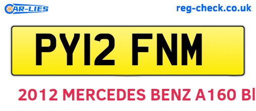 PY12FNM are the vehicle registration plates.
