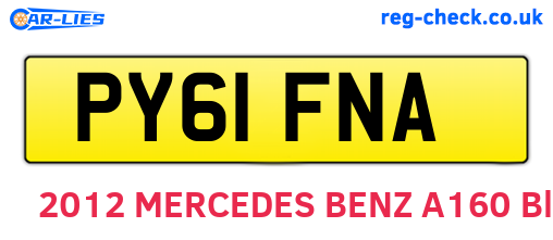 PY61FNA are the vehicle registration plates.