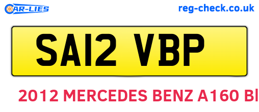 SA12VBP are the vehicle registration plates.