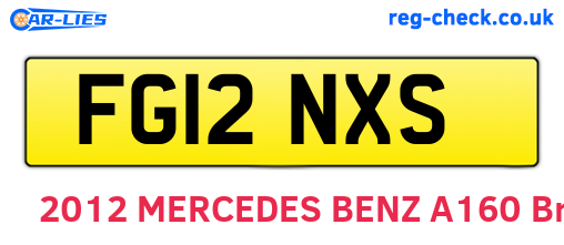 FG12NXS are the vehicle registration plates.