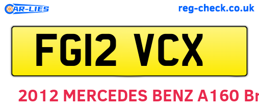 FG12VCX are the vehicle registration plates.