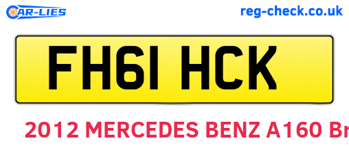 FH61HCK are the vehicle registration plates.