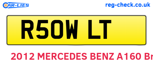 R50WLT are the vehicle registration plates.