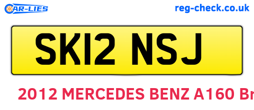 SK12NSJ are the vehicle registration plates.