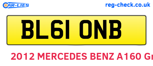 BL61ONB are the vehicle registration plates.