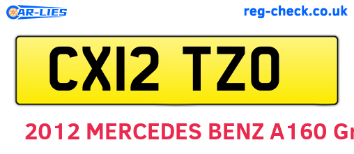 CX12TZO are the vehicle registration plates.