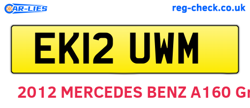 EK12UWM are the vehicle registration plates.
