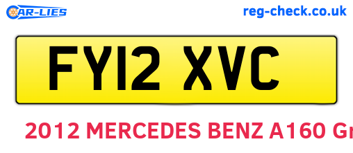 FY12XVC are the vehicle registration plates.