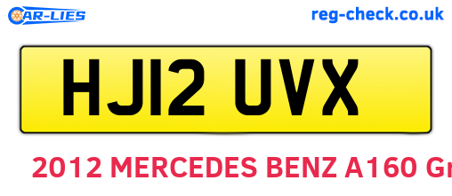 HJ12UVX are the vehicle registration plates.