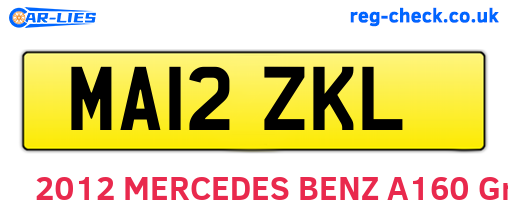 MA12ZKL are the vehicle registration plates.