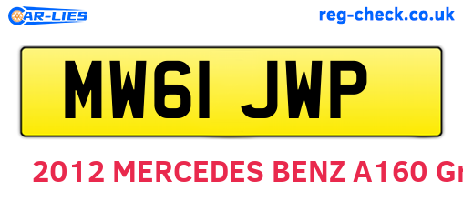 MW61JWP are the vehicle registration plates.