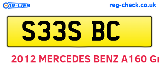 S33SBC are the vehicle registration plates.