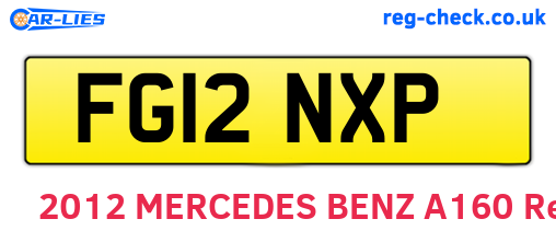 FG12NXP are the vehicle registration plates.