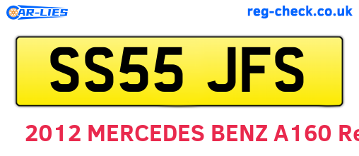 SS55JFS are the vehicle registration plates.