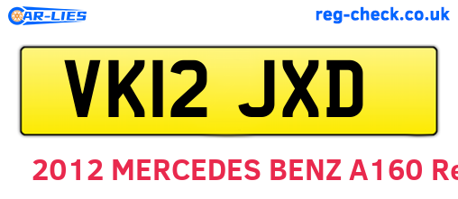VK12JXD are the vehicle registration plates.