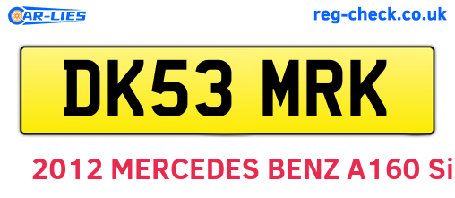 DK53MRK are the vehicle registration plates.