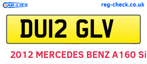 DU12GLV are the vehicle registration plates.