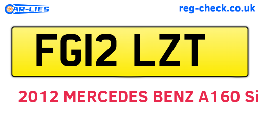 FG12LZT are the vehicle registration plates.