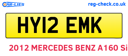 HY12EMK are the vehicle registration plates.