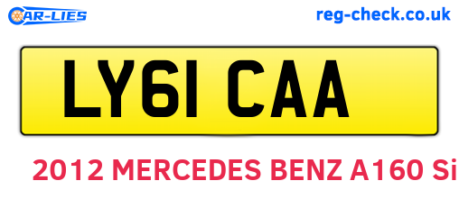 LY61CAA are the vehicle registration plates.