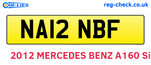 NA12NBF are the vehicle registration plates.