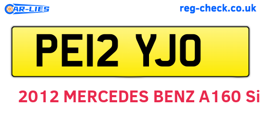 PE12YJO are the vehicle registration plates.