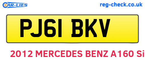 PJ61BKV are the vehicle registration plates.