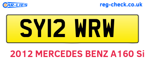 SY12WRW are the vehicle registration plates.