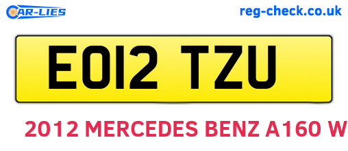 EO12TZU are the vehicle registration plates.