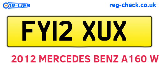 FY12XUX are the vehicle registration plates.