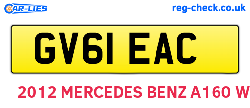 GV61EAC are the vehicle registration plates.