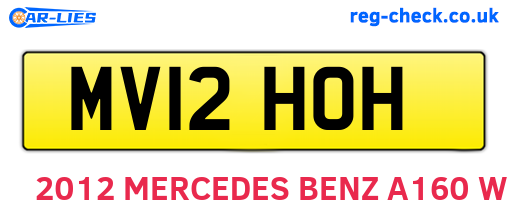 MV12HOH are the vehicle registration plates.