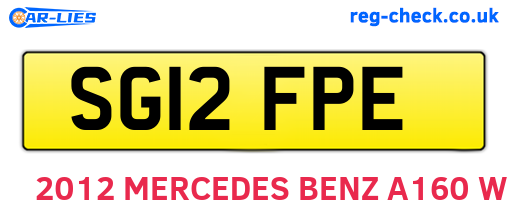 SG12FPE are the vehicle registration plates.