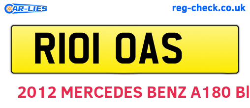 R101OAS are the vehicle registration plates.