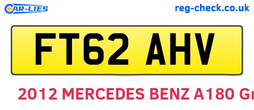 FT62AHV are the vehicle registration plates.