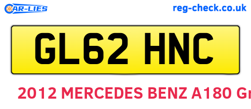 GL62HNC are the vehicle registration plates.
